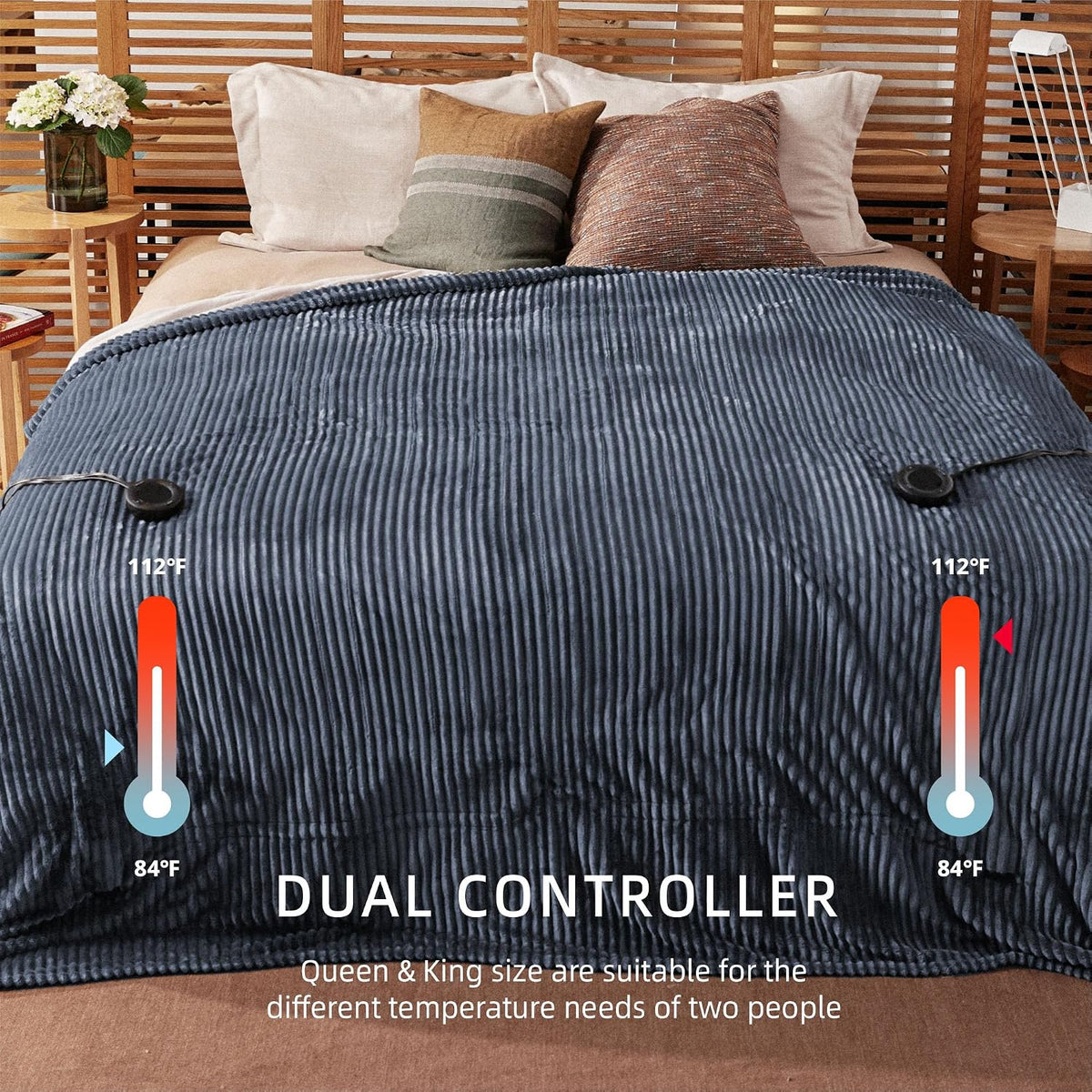 Heated Blanket 50x60”, 3 Hours Auto-Off Electric Blanket, Grey