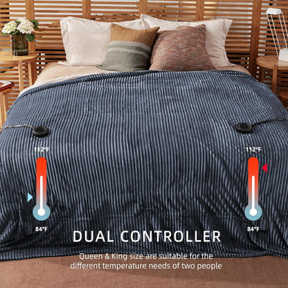 Heated Blanket 50x60”, 3 Hours Auto-Off Electric Blanket, Grey