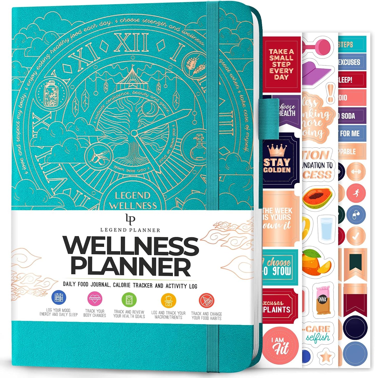 Legend Food Journal, Weight Loss & Meal Tracking Diary 5.8x8.3 Hot Pink | Undated wellness planner, Fitness & health diary, Daily calorie counter notebook for weightloss, Diet tracker, Lasts 6 months