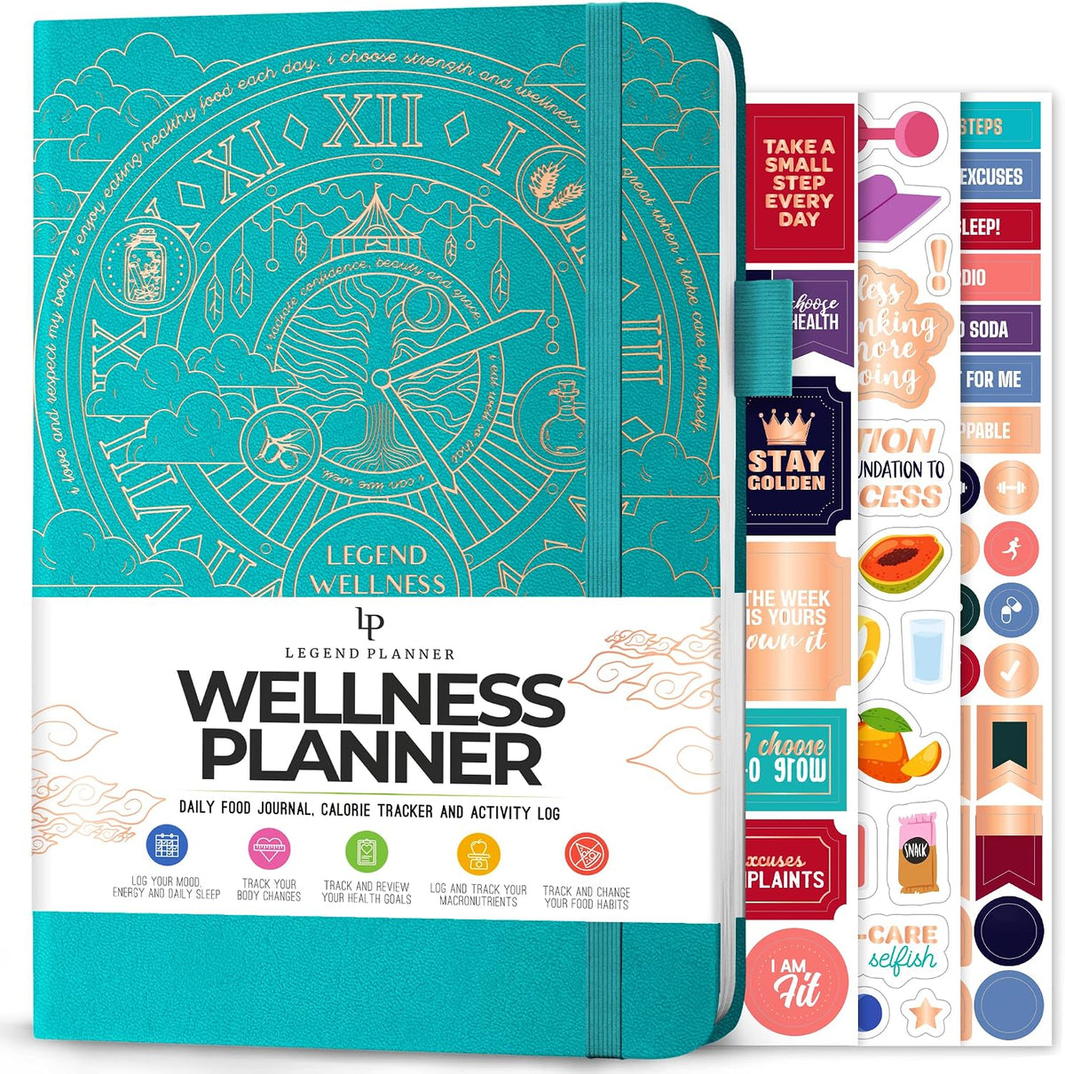 Legend Food Journal, Weight Loss & Meal Tracking Diary 5.8x8.3 Hot Pink
