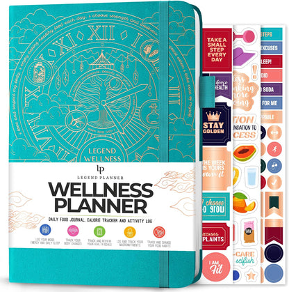 Legend Food Journal, Weight Loss & Meal Tracking Diary 5.8x8.3 Hot Pink