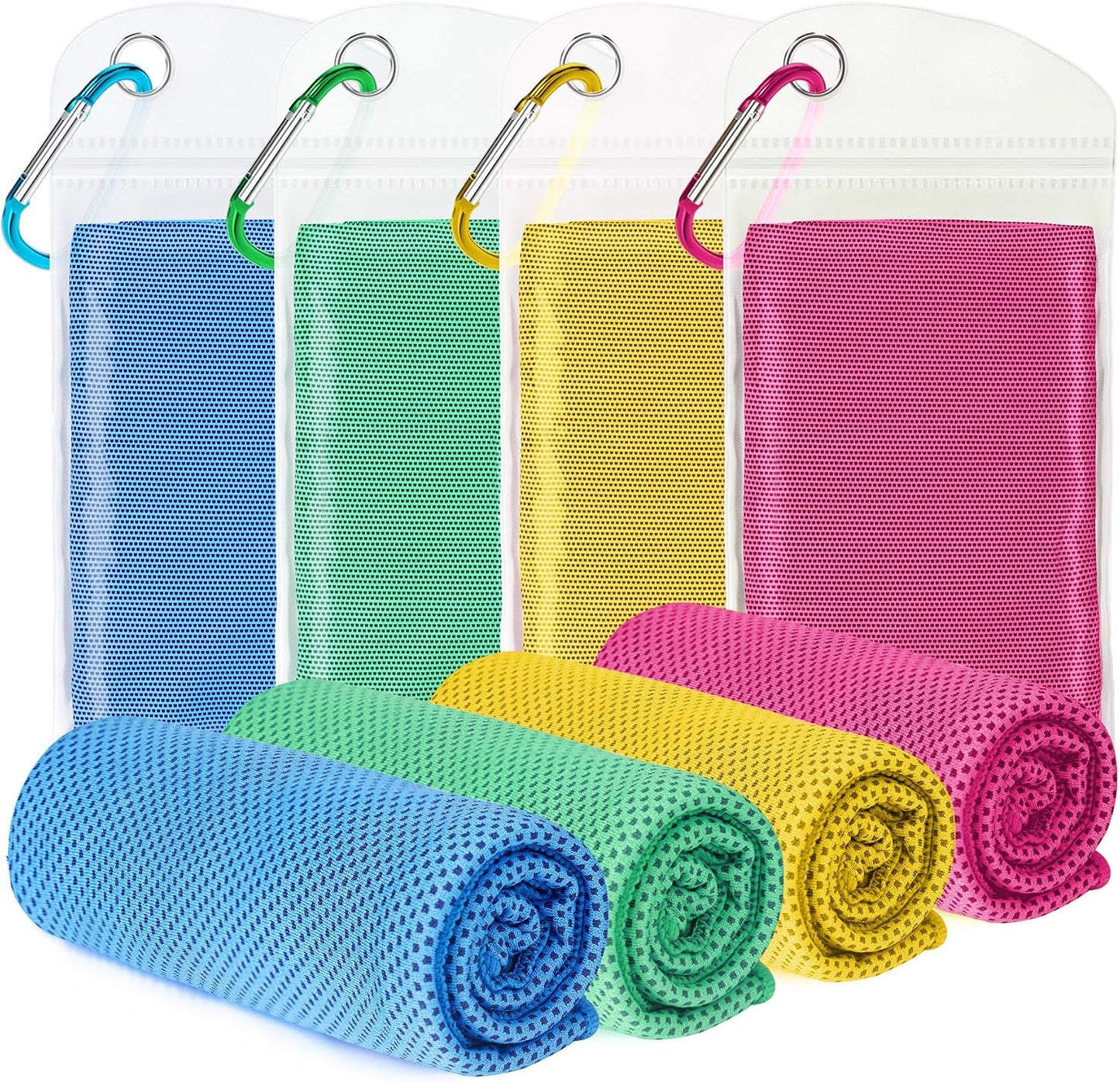 Cooling Towels 8 Pack(40"x12")for Neck and Face, Cooling Neck Wraps for Gym | Sweat wicking, Quick dry, Breathable, Reusable, Absorbent, Cold Towel for Running, Yoga, Travel, Climbing