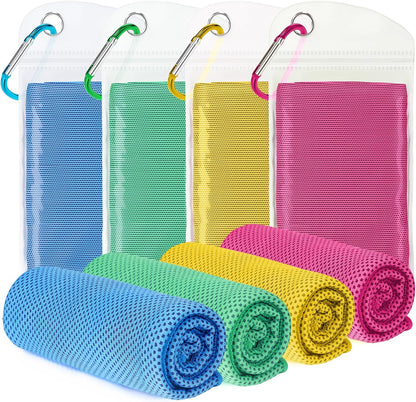 Cooling Towels 8 Pack(40"x12")for Neck and Face, Cooling Neck Wraps for Gym | Sweat wicking, Quick dry, Breathable, Reusable, Absorbent, Cold Towel for Running, Yoga, Travel, Climbing