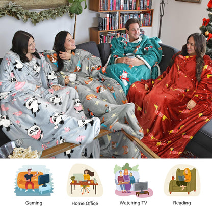 Catalonia Wearable Blanket with Sleeves for Women & Men, Fleece Wrap Throw | Cozy Sleeve Design for Hands-Free Comfort, Perfect for Reading, TV Time & Relaxing, Christmas & Birthday Gift