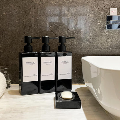Shampoo Dispenser for Shower Wall, Shampoo and Conditioner Dispenser with 16 Waterproof Labels, No Drill Shower Soap Dispenser Bathroom, Shower Soap Dispenser Wall Mounted 3 Chamber, 17oz,Black | Shampoo Dispenser for Shower Wall, Shower Soap Dispenser