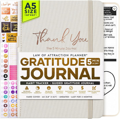 Freedom Mastery Daily Journal of Gratitude, Productivity & Habit Tracker | Undated 90-Day Planner with Daily Reflection, Mindfulness, Positivity, Vision Board & Stickers, Gratitude Journal for Women