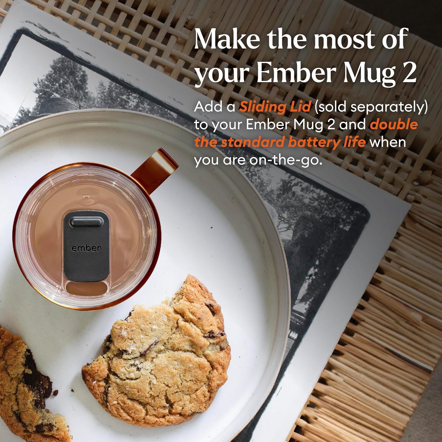 Ember Temperature Control 14oz Smart Mug 2, App-Controlled and Rechargeable Heated Coffee Cup Warmer with Intelligent LED Display, Sage Green.