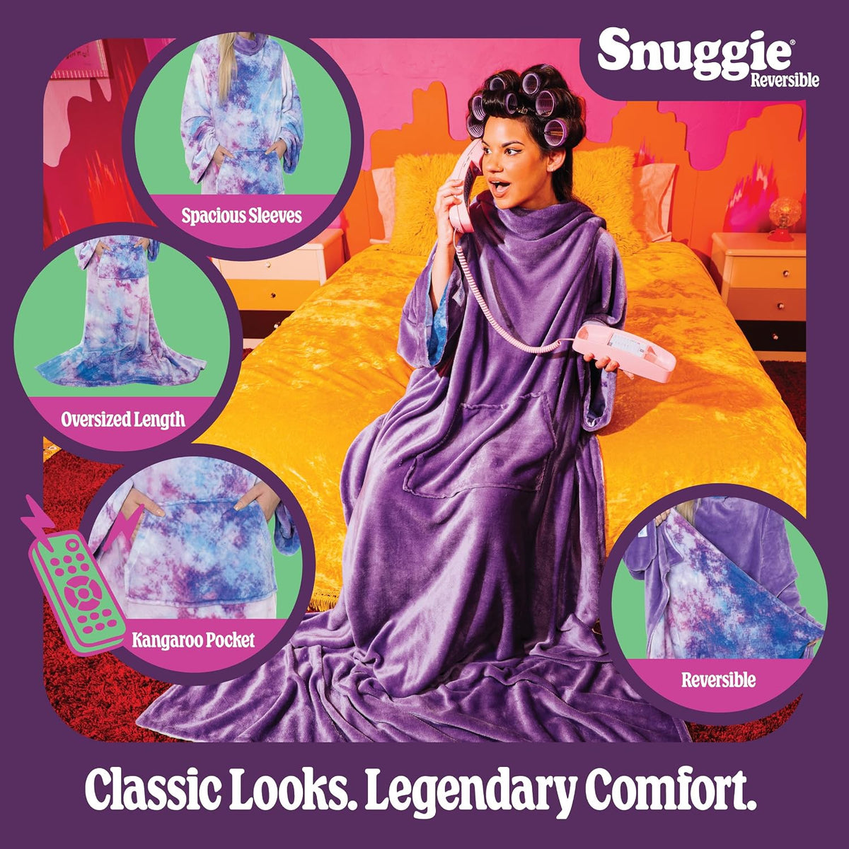 Snuggie The Original Wearable Blanket With Sleeves & Pockets | Cozy Oversized Throw for Adult Men & Women | One Size, 71x54