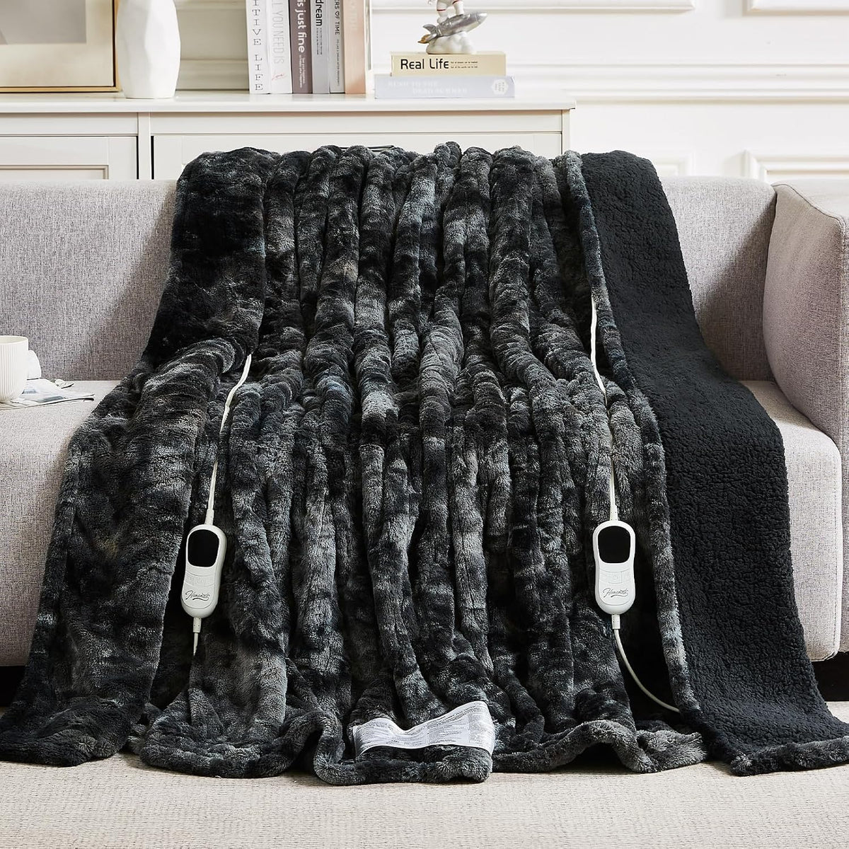 Homemate Heated Blanket Electric Heating Throw 50x60 Plush Faux Fur Sherpa