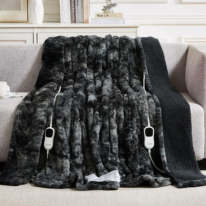 Homemate Heated Blanket Electric Heating Throw 50x60 Plush Faux Fur Sherpa