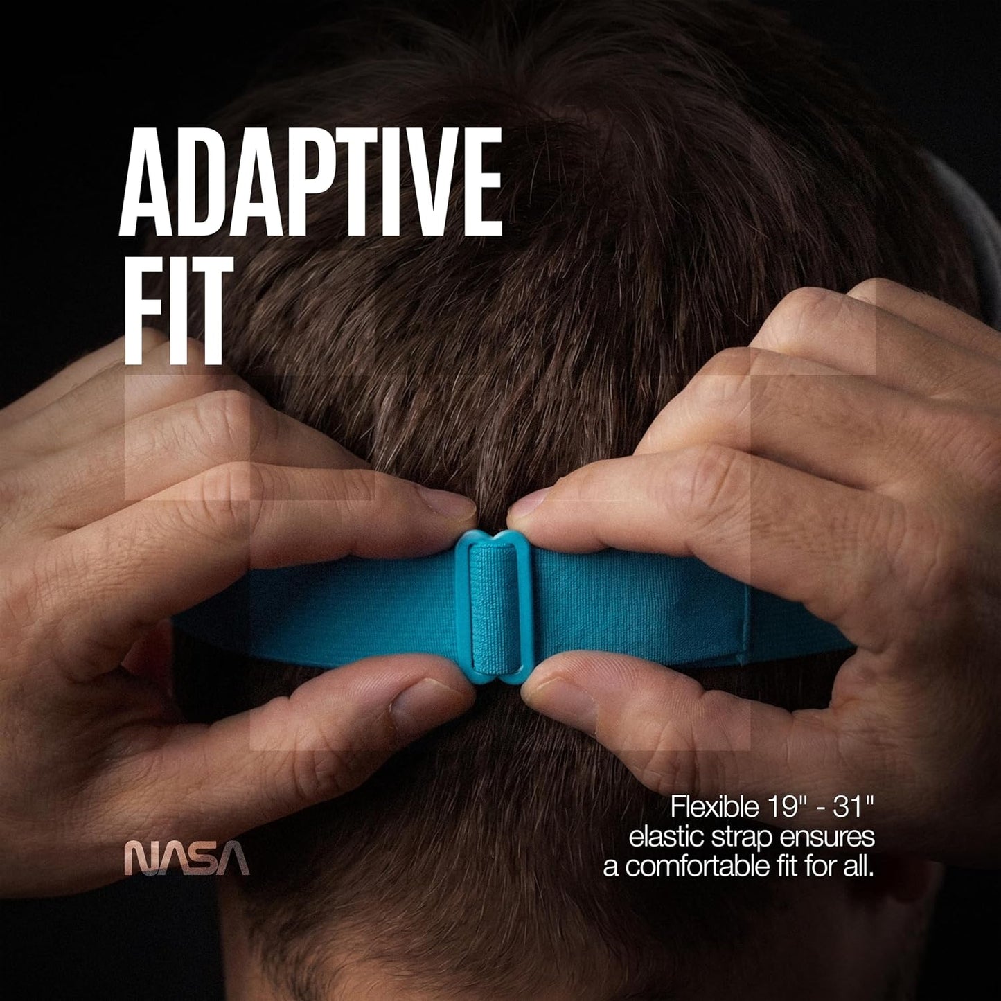 NASA Sleep Mask with LightBlock™ Barrier | Total Blackout | For Men & Women | Official NASA Design | Cooling Memory Foam | 3D Eye Cups | Includes Noise-Blocking Earbuds