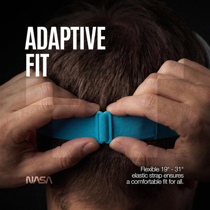 NASA Sleep Mask with LightBlock™ Barrier | Total Blackout | For Men & Women | Official NASA Design | Cooling Memory Foam | 3D Eye Cups | Includes Noise-Blocking Earbuds