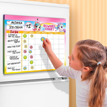 Behavior Reward Chart System - Pad with 26 Chore Charts for Kids, 2800 Stickers to Motivate Responsibility & Good Habits