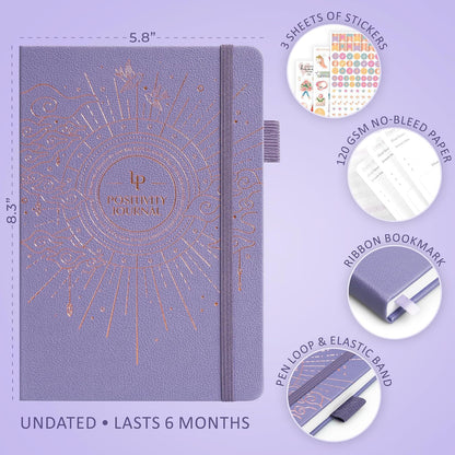 Legend Positivity Journal with Prompts – Guided Daily Affirmation Journal for Women & Men – Mental Health, Gratitude & Reflection Diary (Lavender)