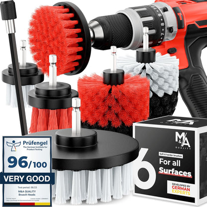 Drill Brush Attachments for Cleaning [Set of 6] Car, Household & More | Brush Drill Attachment for Cleaning I Brush Drill Attachment for Cleaning I Drill Brush for Car Detailing