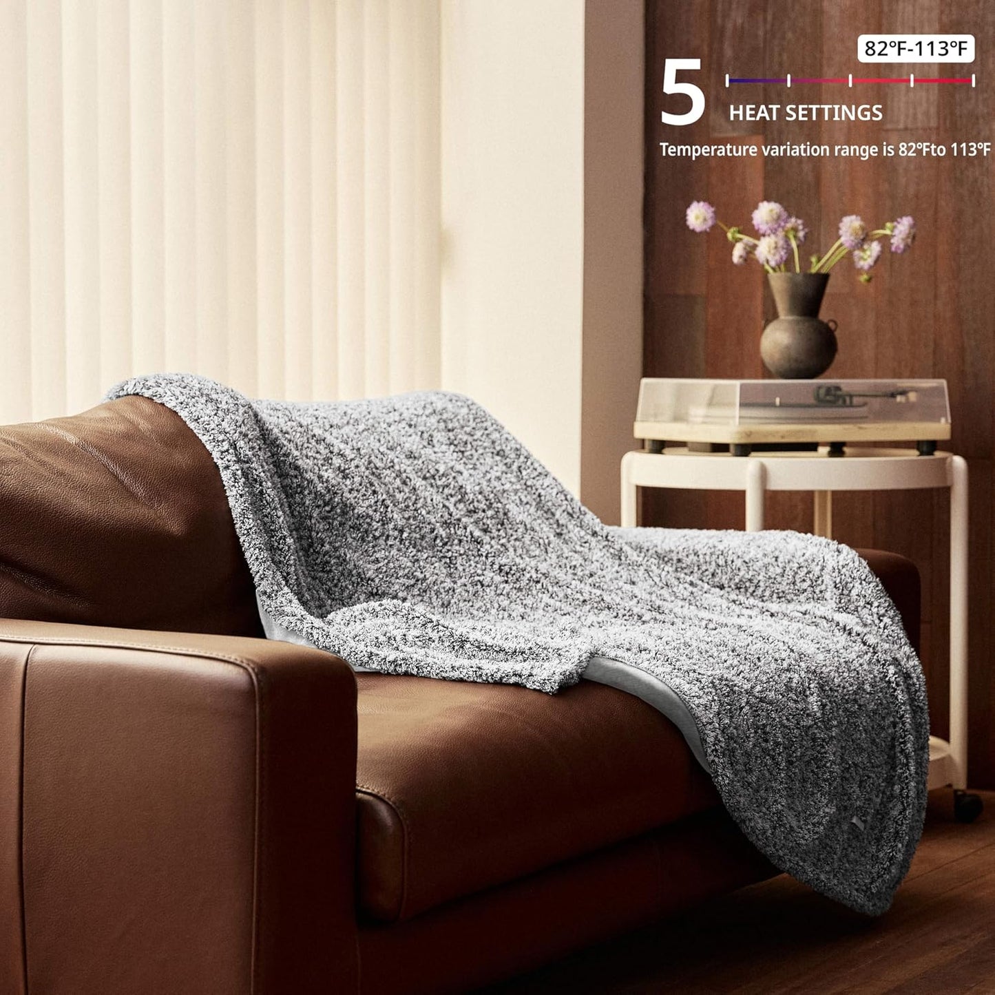 Templewet Heated Blanket Throw 50" x 60",Cute Electric Blanket,Racoon | Timer Settings,Auto Off,Soft Sherpa Heated Throw Blanket,Machine Washable,Fast Heating for Sofa Bed Office Use,Gifts for Mom