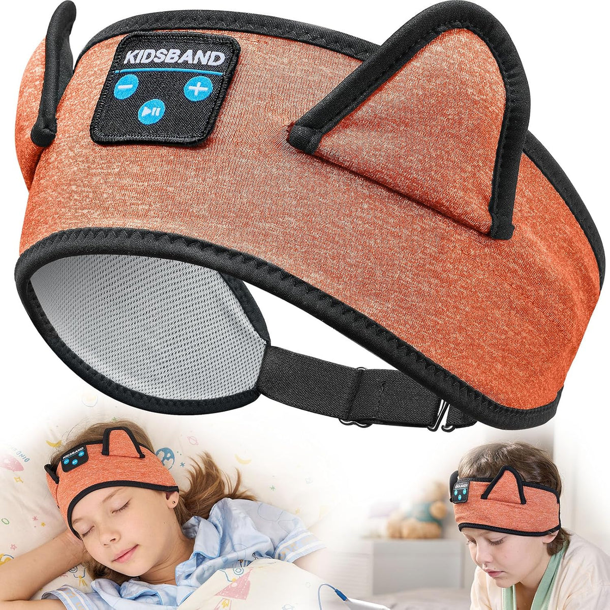 KIDSBAND Kids Bluetooth Headphones, Sleep Headband [Wireless & Wired Playback 2in1] Foldable Headphones for School/Travel/Tablet/Sleep