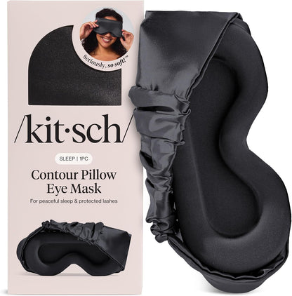 Kitsch Contour Satin Sleep Mask | Eye Masks for Sleep - Blush | Softer Than Silk Sleep Mask, Blindfold Sleep Masks for Women & Men, No Eye Pressure, Lightweight Eye Mask, Travel Essentials