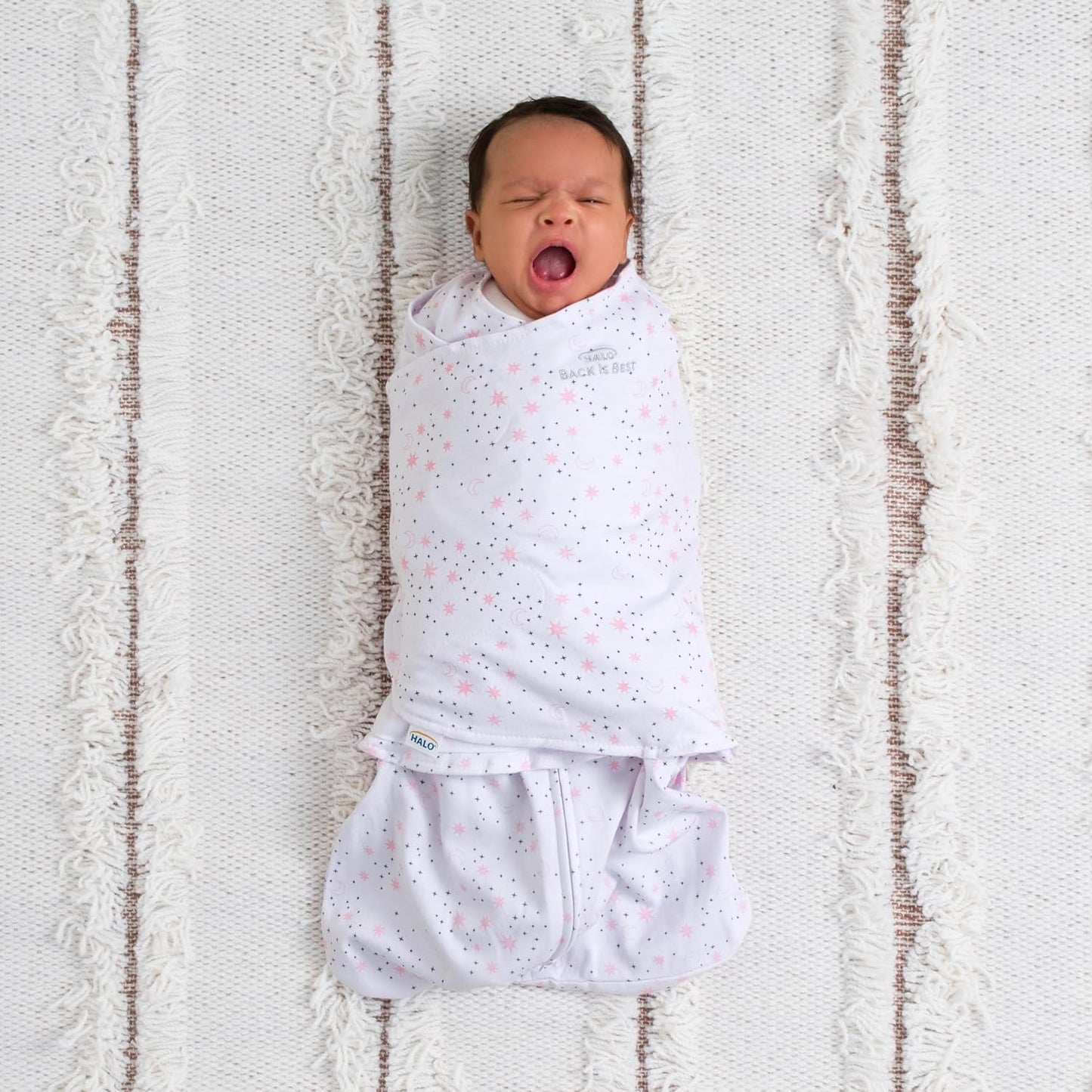 HALO 100% Cotton Sleepsack Swaddle, 3-Way Adjustable Wearable Blanket, TOG 1.5, Pink Floral, Newborn, 0-3 Months - Colors A