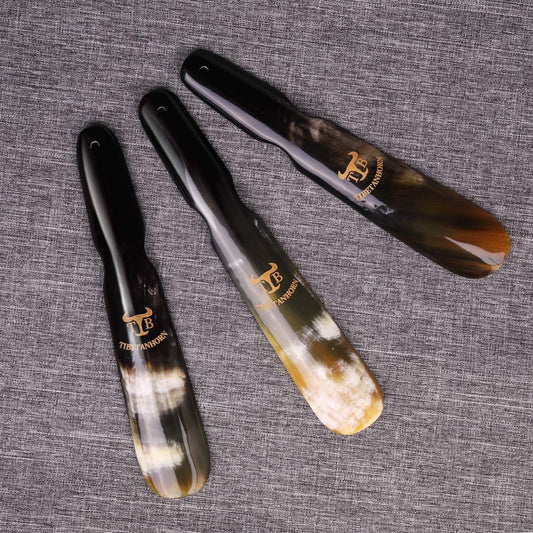 Handcrafted Natural Tibetan Yak Horn Shoe Horn(8.7" to 9.4") | Shoe Spoon for Men Women, Travel Size Shoe Helper for Boots and All Shoes, with Gift Box