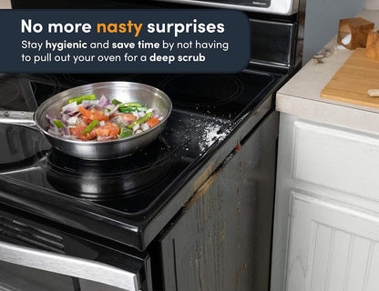 Linda’s Essentials Silicone Stove Gap Covers (2 Pack), Heat Resistant Oven Gap Filler Seals Spaces Between Stovetop and Counter, Easy to Clean Stove Side Guard (25 Inches, Clear)
