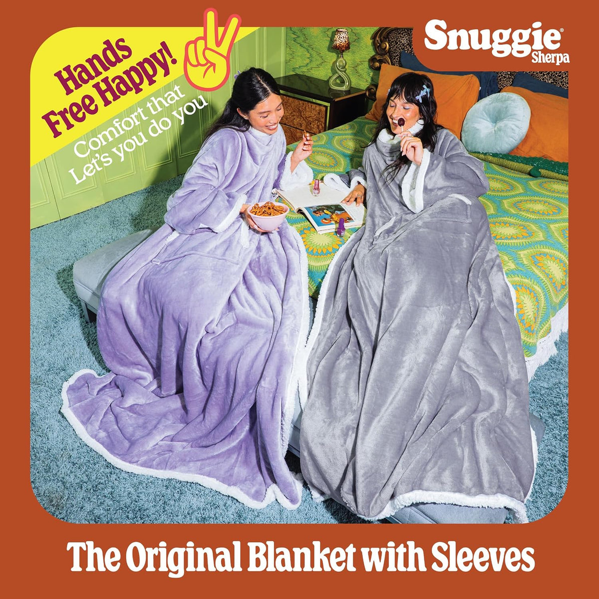 Snuggie The Original Wearable Blanket With Sleeves & Pockets | Cozy Oversized Throw for Adult Men & Women | One Size, 71x54