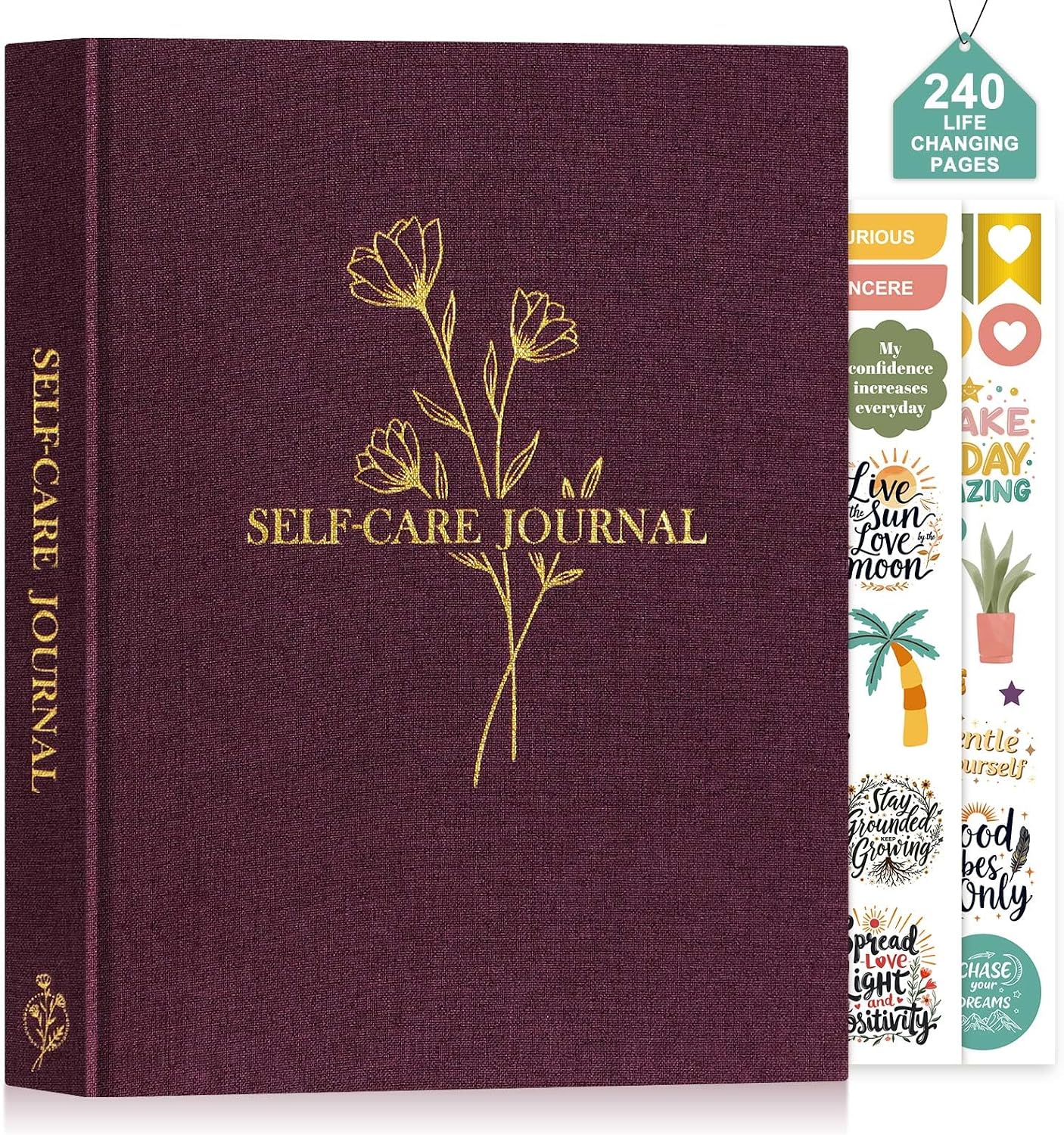 Lanpn Self Care Journal for Women, Self Love Guided Journals with Prompts, Daily Reflection Wellness & Gratitude Planner, 5 Minute Mental Health Notebook, Mindfulness Mood Log, 240 Pages, Sage Green