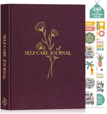 Lanpn Self Care Journal for Women, Self Love Guided Journals with Prompts, Daily Reflection Wellness & Gratitude Planner, 5 Minute Mental Health Notebook, Mindfulness Mood Log, 240 Pages, Beige