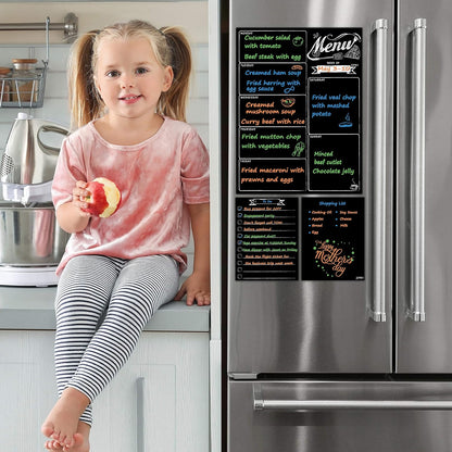 JJPRO Magnetic Dry Erase Meal Planning Whiteboard for Refrigerator-One 14.5x11 Weekly Menu Board and Two Notes Whiteboard for Kitchen Fridge-Refrigerator Organizer with Meal Planner Boards