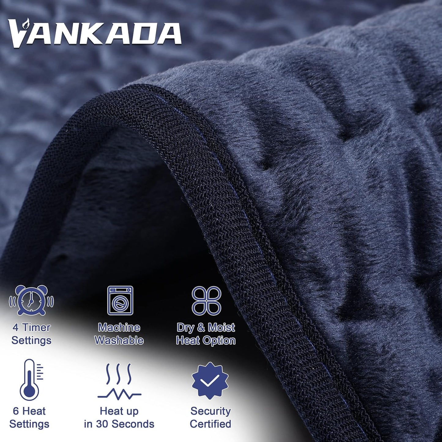 Heating Pad Electric Heat Pad, Hot Heated Pad,Multiple Temp and Timer Settings,Suitable for Shoulders, Neck, arms, Abdomen, Back, Legs, etc. (Gray Green, 24"X12")