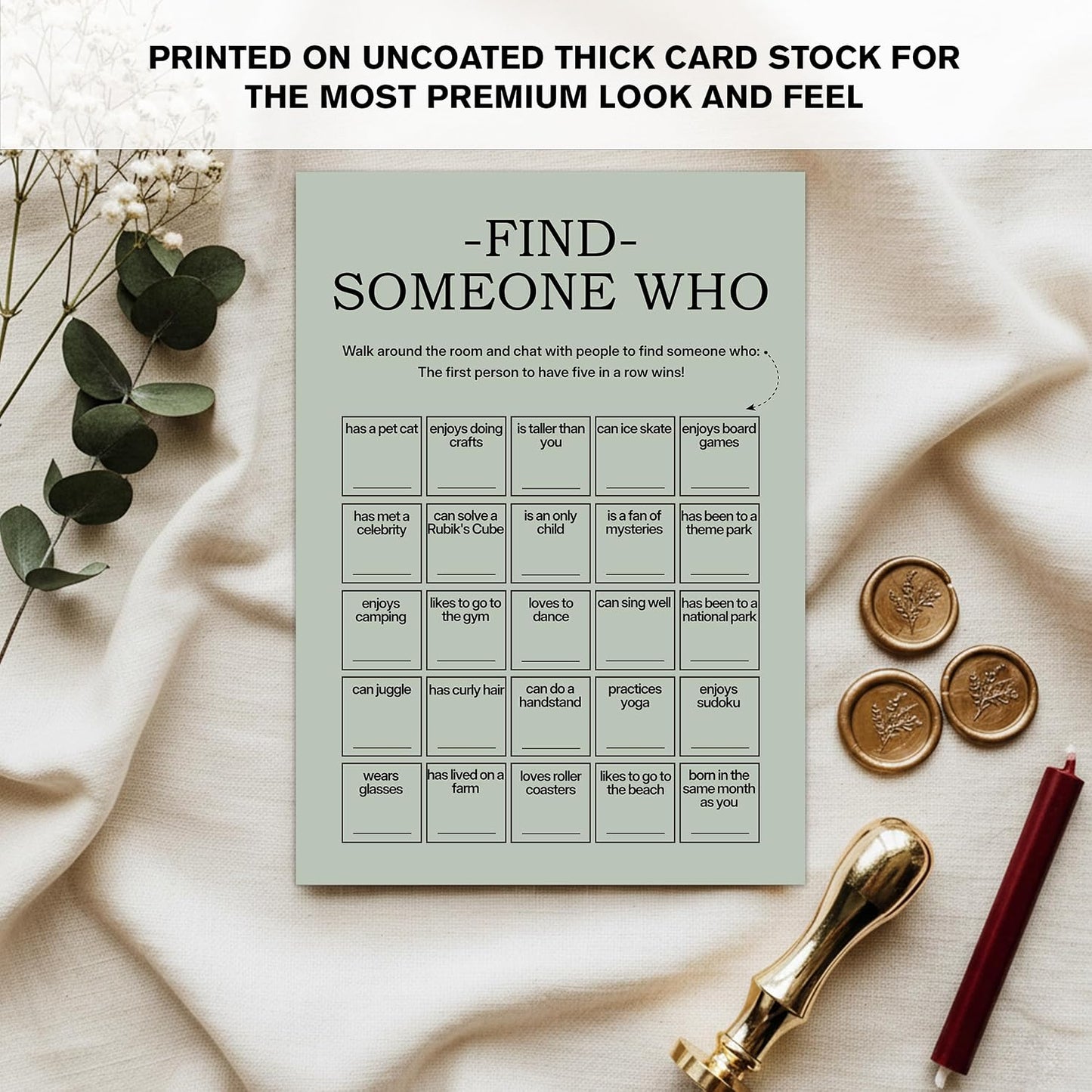 Find Someone Who Bingo Cards, 25 Unique Sheets, Team Building Games for Work, Icebreaker Fun, Engaging Office Games, Team Building Activity for Employees and Groups - Brown