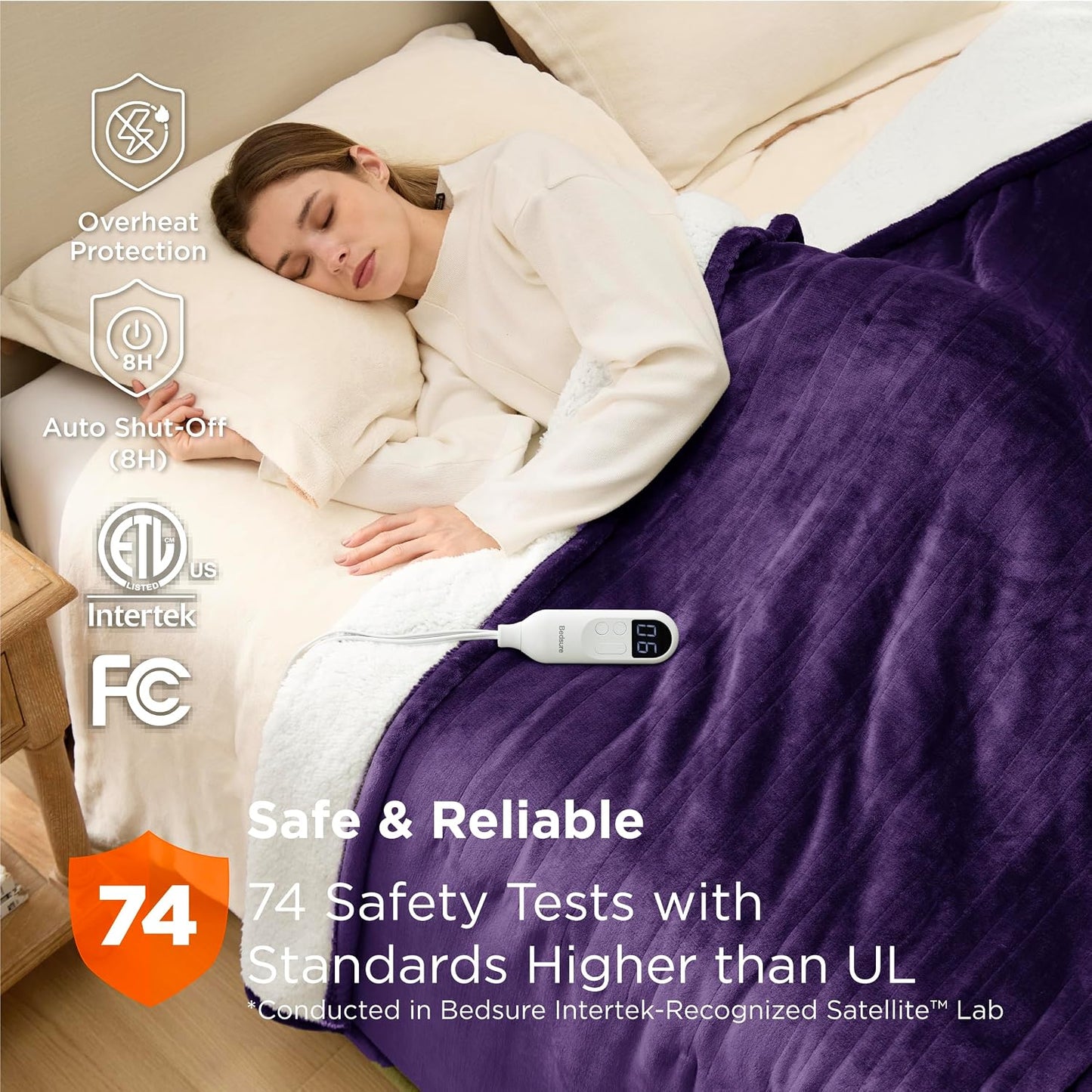 Bedsure Heated Blanket Throw Blanket with Preheat Function - Fast Heating Electric Blanket, Soft Flannel Throw with 6 Time Settings(Up to 10H), 6 Heating Settings, Gifts for Grandma (50"x60", Grey)