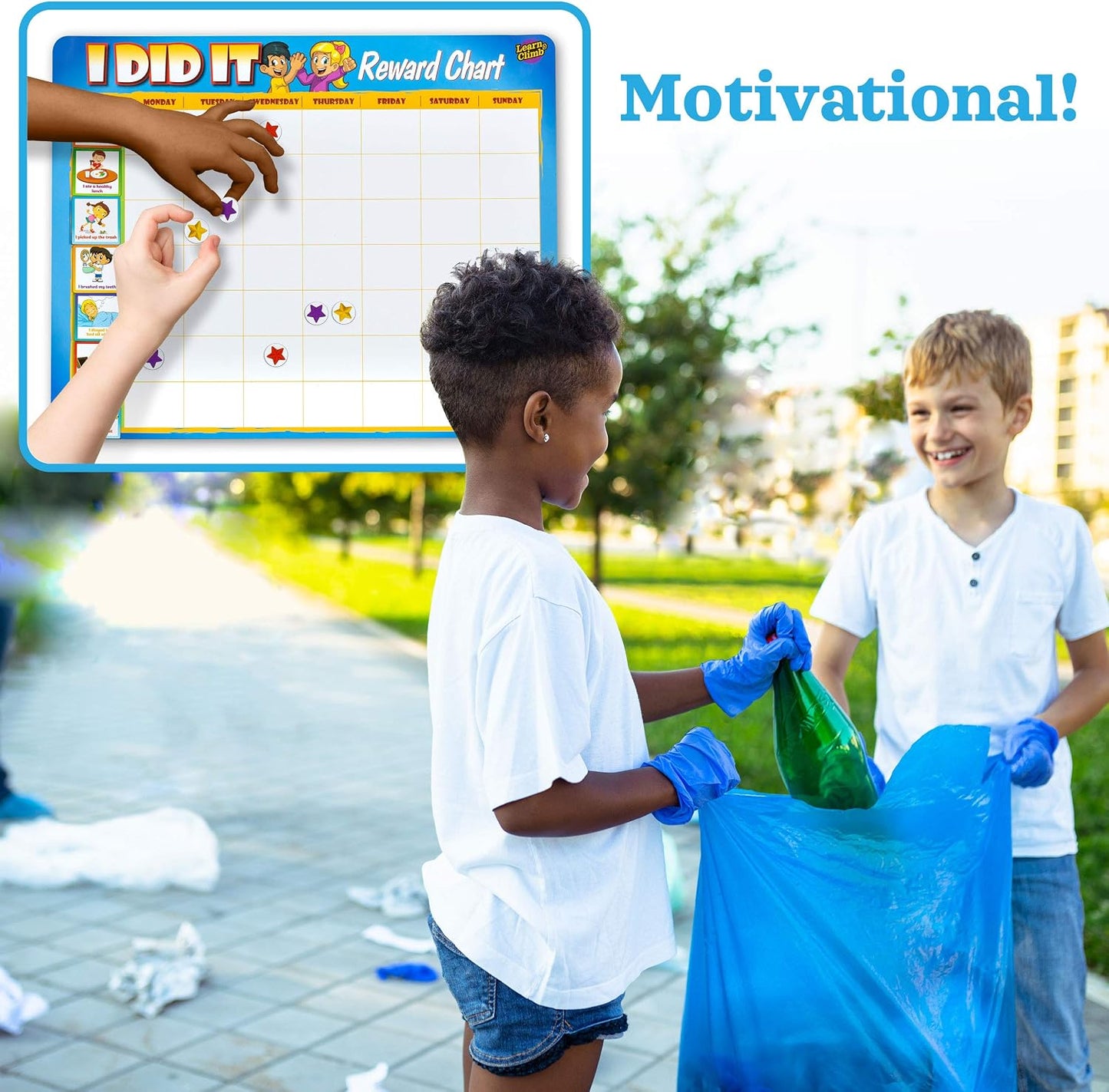 Behavior Reward Chart System - Pad with 26 Chore Charts for Kids, 2800 Stickers to Motivate Responsibility & Good Habits