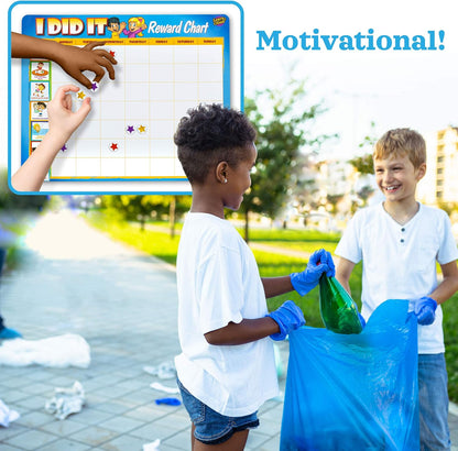 Behavior Reward Chart System - Pad with 26 Chore Charts for Kids, 2800 Stickers to Motivate Responsibility & Good Habits