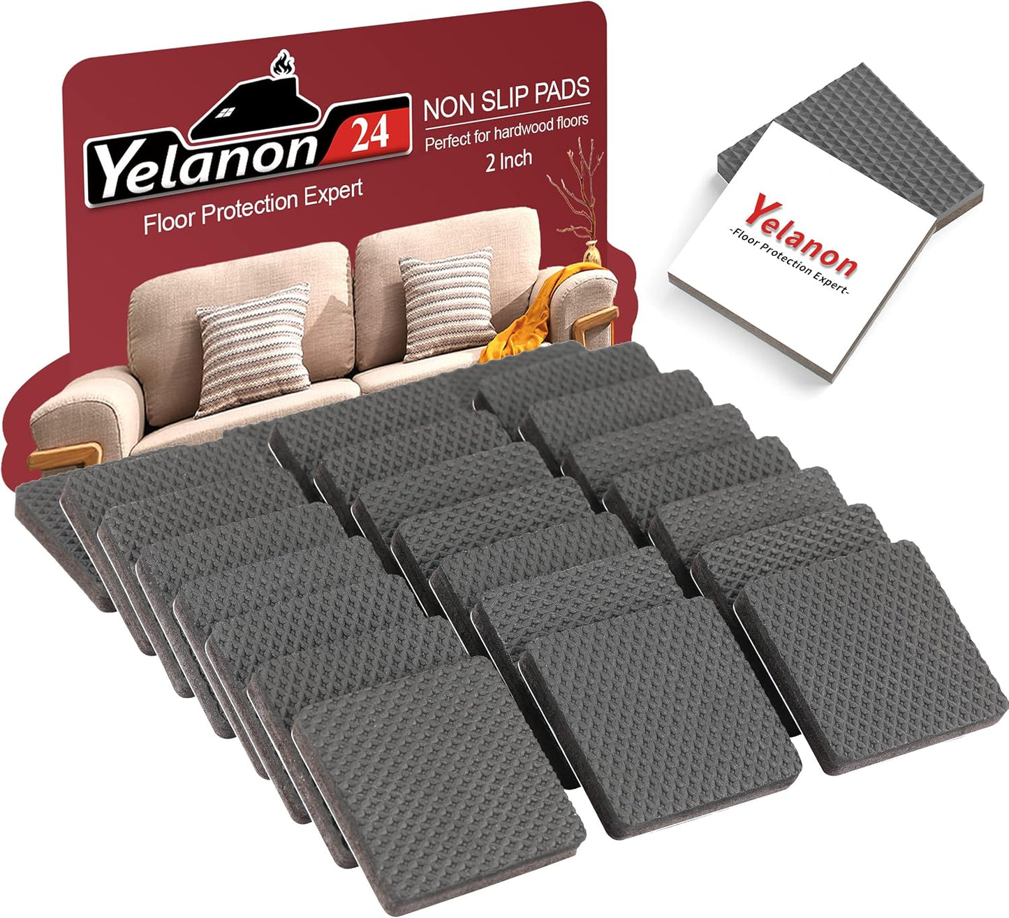 Non Slip Furniture Pads -56 pcs（1+2）” Furniture Grippers, Non Skid Furniture Legs,Self Adhesive Rubber Furniture Feet, Anti Slide Furniture Hardwood Floor Protector for Keep Couch Stoppers