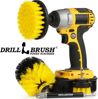 Drillbrush Shower Scrubber Drill Attachment - Car Detailing Tools - | Dishwasher Safe Drill Brush Scrubber For Cleaning Tubs, Sinks, Tile, Grout, Flooring, Carpet, Leather, Seats, Boats,