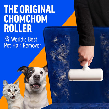 ChomChom Roller Pet Hair Remover – Reusable Lint Roller Pet Hair Removal Tool for Clothes, Couches, Cars and Travel - Cat Dog Hair Remover, Compact, No Sticky Refills Needed (Mini Roller)