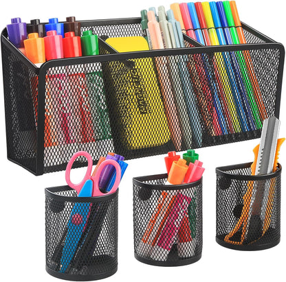 Magnetic Pen Holder, Metal Storage Basket with Strong Magnets | Organizer for Whiteboard Refrigerator Locker Accessories Teacher Must Haves Classroom Organization