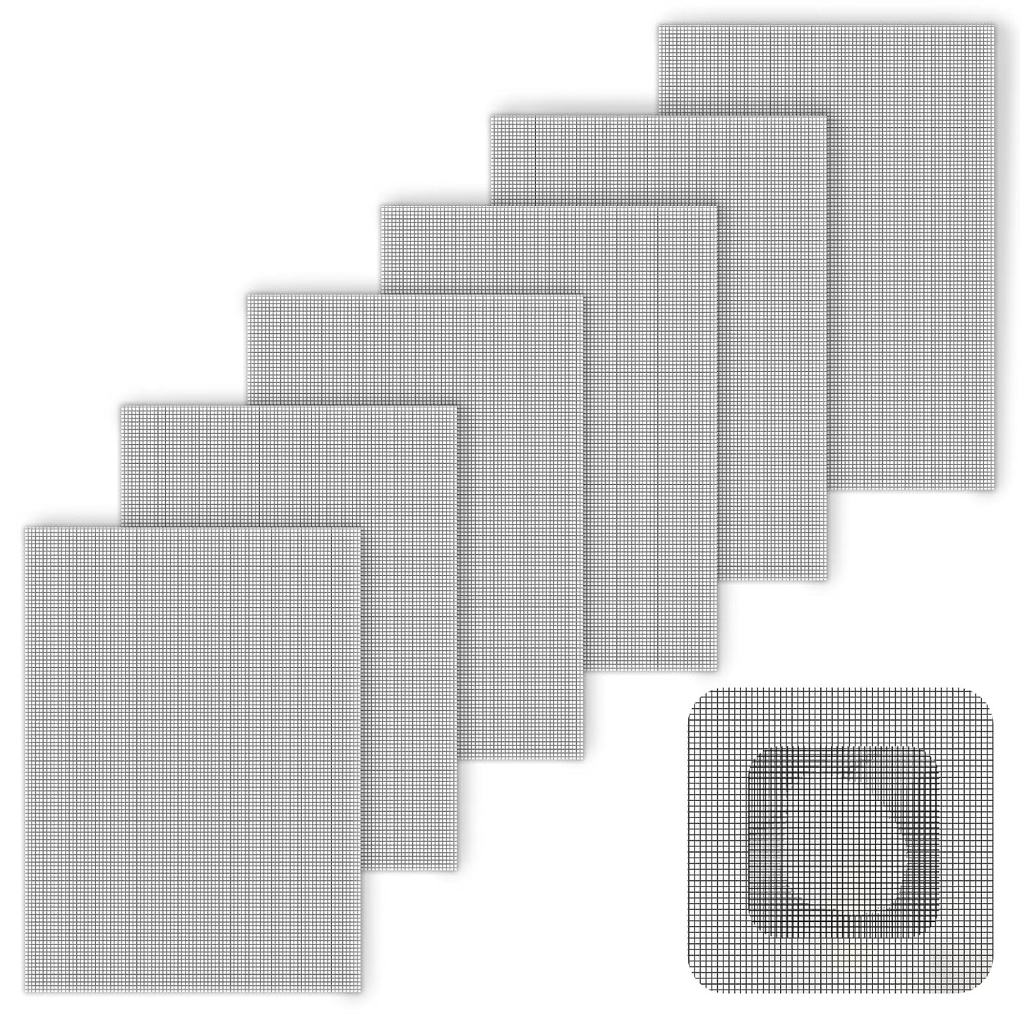 Matenf Window Screen Repair Patches, 4" x 4", 10 PCS, Black | 3-Layer Sticky Mesh Patches, Invisible Budget-Friendly, Tool-Free Waterproof Fix for Screen Tears, Holes and Pet Scratches