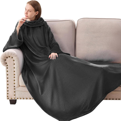IFNOW Fleece Wearable Blanket with Sleeves, Oversized Snuggle Robe