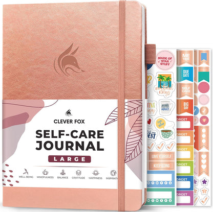 Clever Fox Self-Care Journal for Women, Daily Planner 5.8x8.3 Aquamarine | 3-month mental health journal, habit tracker, wellness journaling supplies for women & teen girls, gratitude & mood log