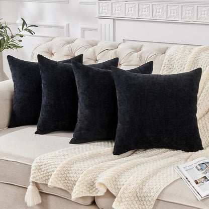 GAWAMAY Lumbar Support Pillow Decorative Rectangle Throw Pillow Covers 12"x20" Inch Set of 2, Soft Chenille Fall Pillowcase for Living Room Bedroom Sofa Couch Cushion Cover Grey 30x50cm (No Insert)