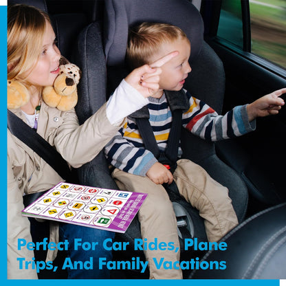 Road Trip Game Pad, 80 Perforated Sheets Travel Activity Pad, 5 Games in 1 Pad, Plane, Car Trip Activity, Pen Pencil & Paper Game for Kids, Adults (6” x 9”)