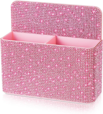 MotiMind Purple Locker Accessories for Girls, Bling Magnetic Pen Holder for Refrigerator, Back to School Rhinestone Marker Holder for Locker, Sparkly Gift for Student (Medium,Rhinestone)