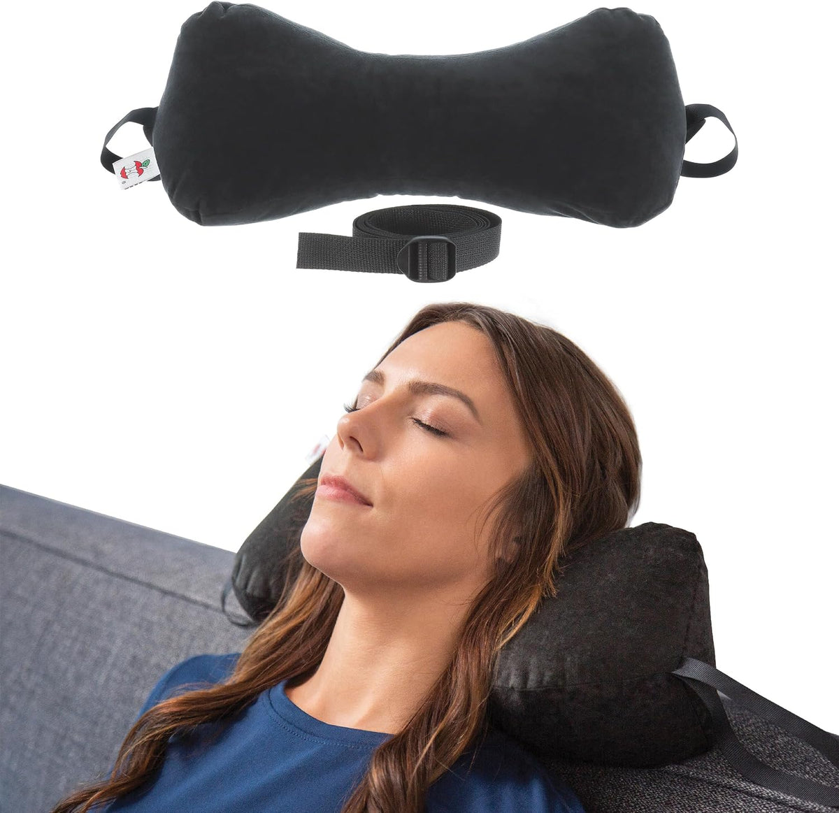 Sleep Log Ergonomic Neck & Travel Pillow for Pain Relief & Support, Full BK