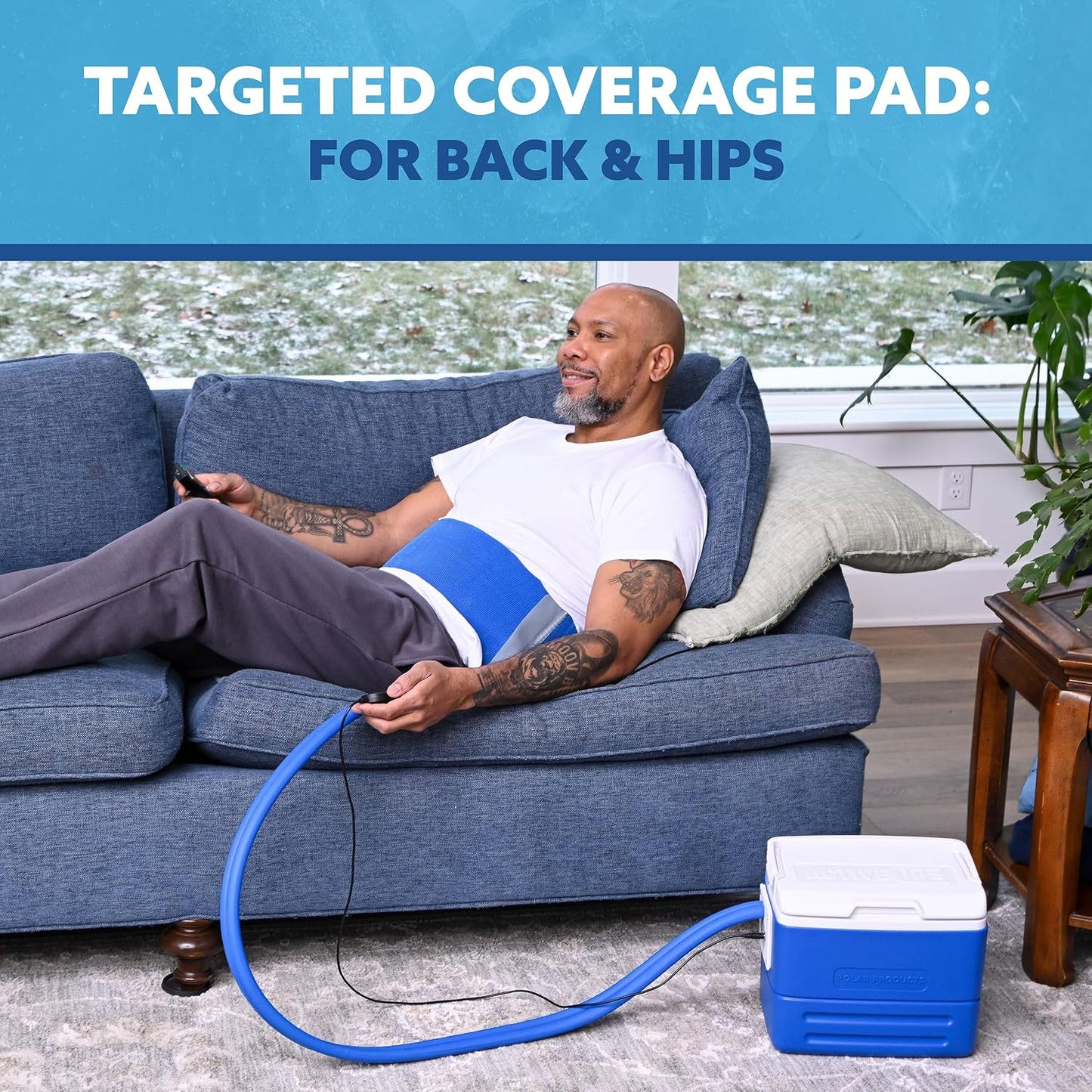 Polar Active Ice 3.0 | 9 QT Cold Therapy Ice Machine | Programmable Timer | Full Circumference Knee Pad | Cryotherapy Pain Relief System | Ace Bandage Style Compression
