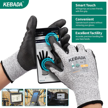 C4 Cut Resistant Gloves, ANSI A4, 100% Food Grade, 1 Pair, Medium | Food grade cutting gloves, glass-free & steel-free, breathable, washable. Ideal for meat cutting, slicing and oyster shucking