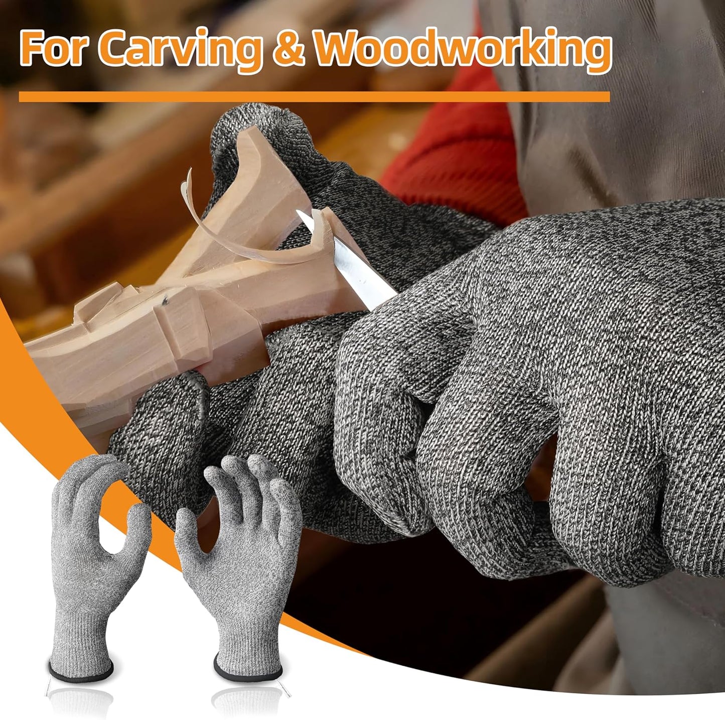 Schwer SlicePro ANSI Cut Resistant Gloves, Food Grade Cutting Glove for Kitchen Food Prep, Mandoline Gloves for Meat Cutting, Oyster Shucking, Fish Fillet Processing, PR1501-G, L | Non PFAS, No Glass Fiber, for Kitchen Food Prep, Mandolin Slicing, Meat
