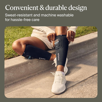 Therabody RecoveryPulse Calf - Compression and Vibration Sleeve for On The Go Relief, Reduce Soreness and Pain in Lower Legs, Increase Flexibility (Medium)