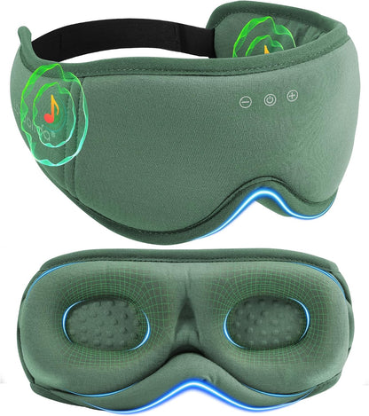 BambooCotton 3D Bluetooth Sleep Mask, LC-dolida 2026 New Sleep Headphones, Wireless Comfort, Sustainable Luxury for Better Sleep